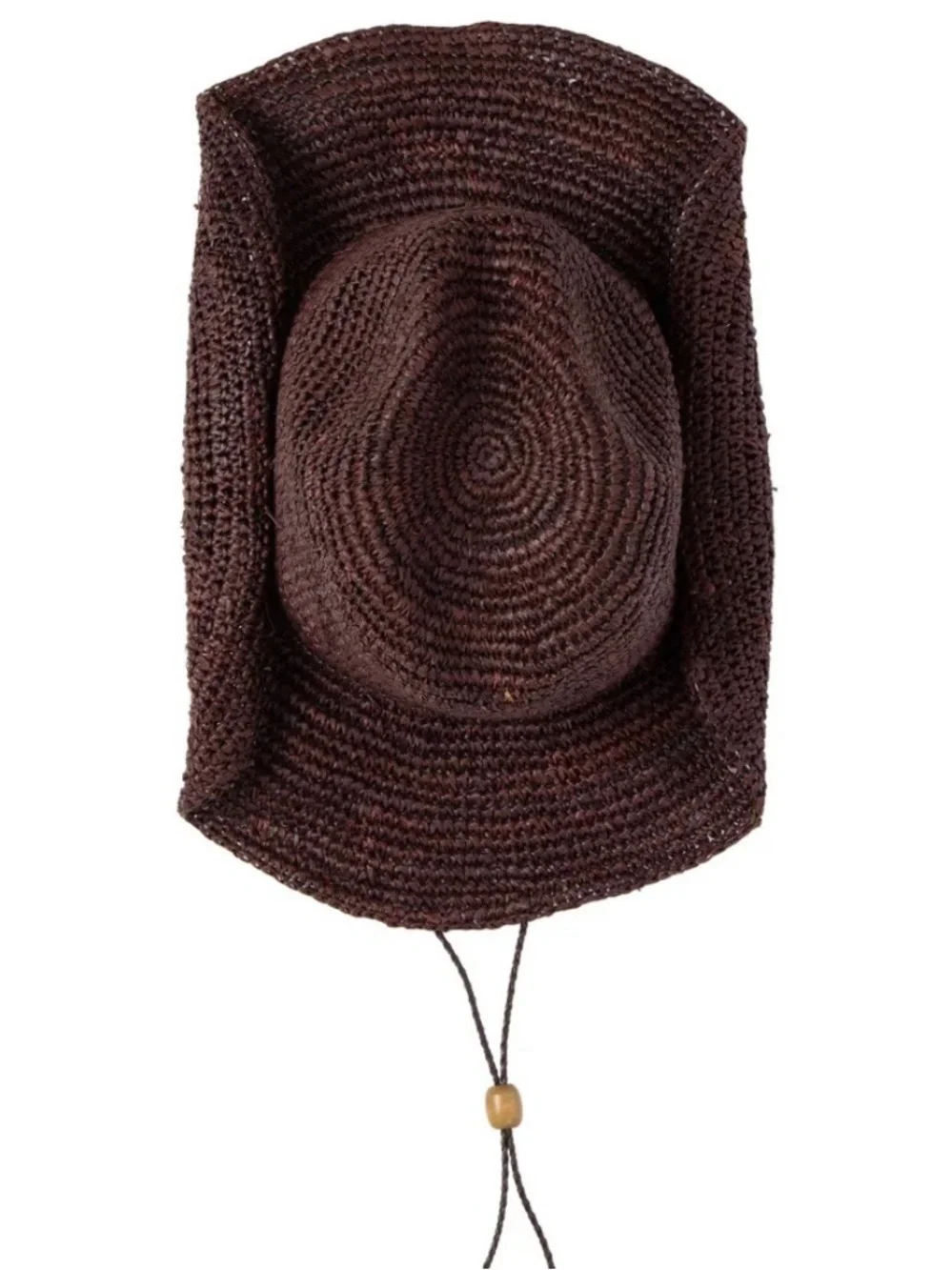 Free People Woven Raffia Straw Cowboy Hat in Dark Brown